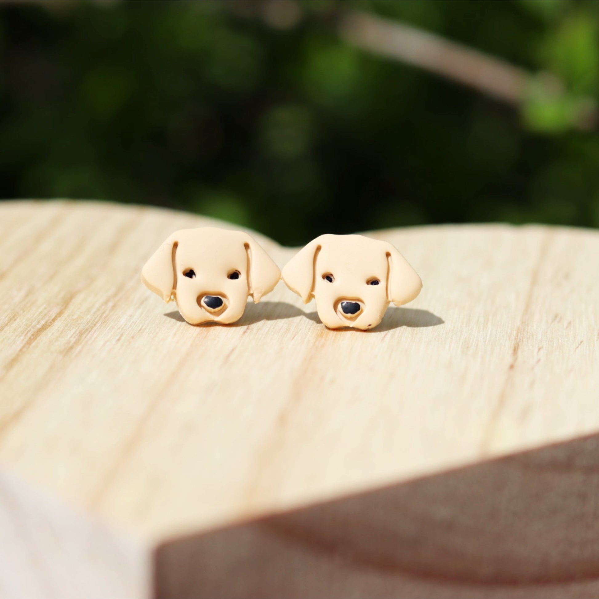 golden retriever yellow lab dog stud earrings lake lark