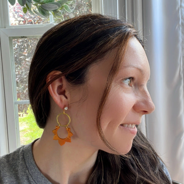 summer sun clay hoop earrings