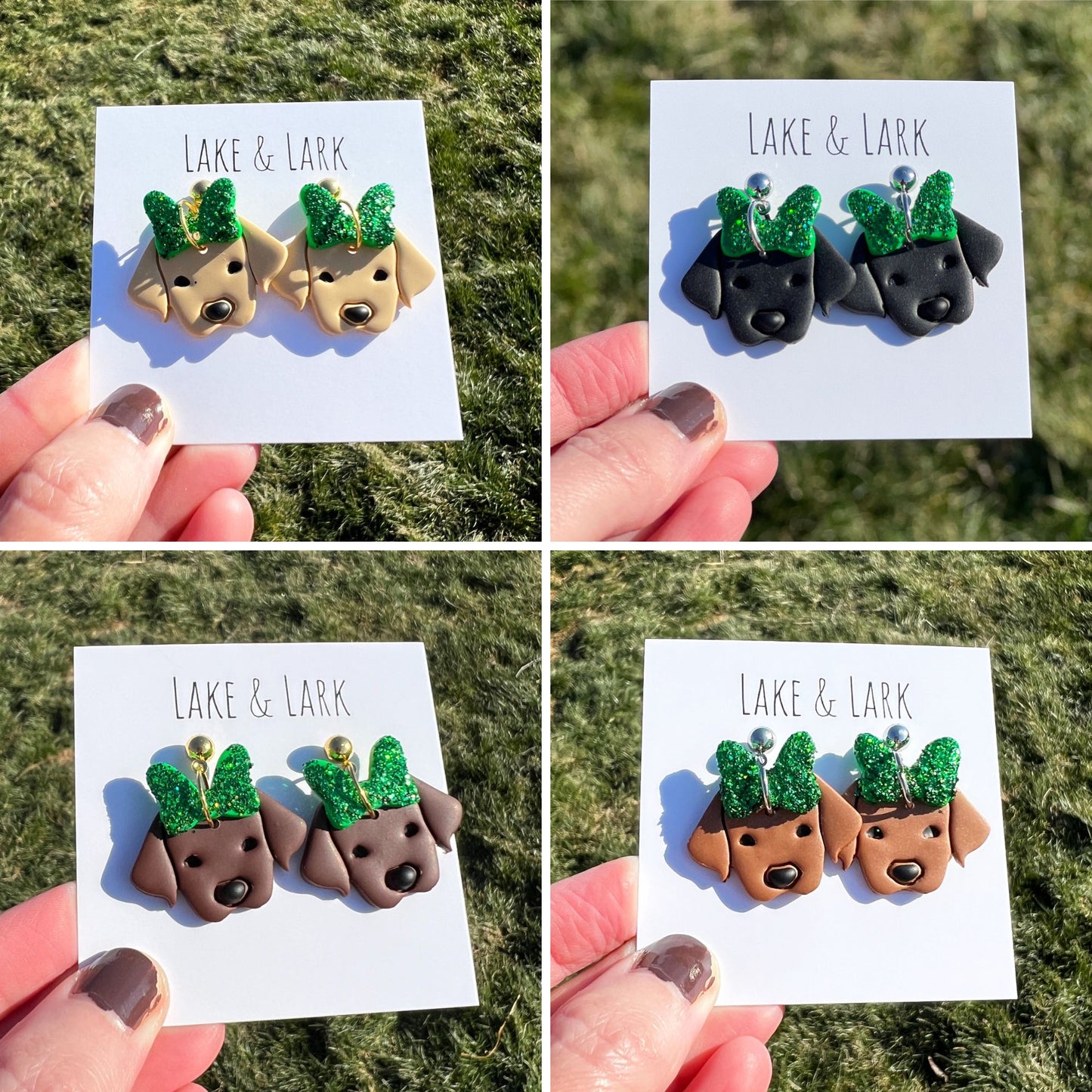 saint patricks day dog earrings