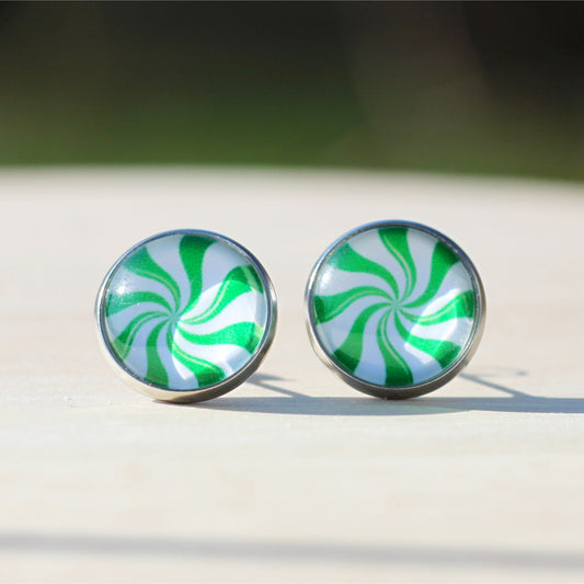 peppermint candy swirl earrings