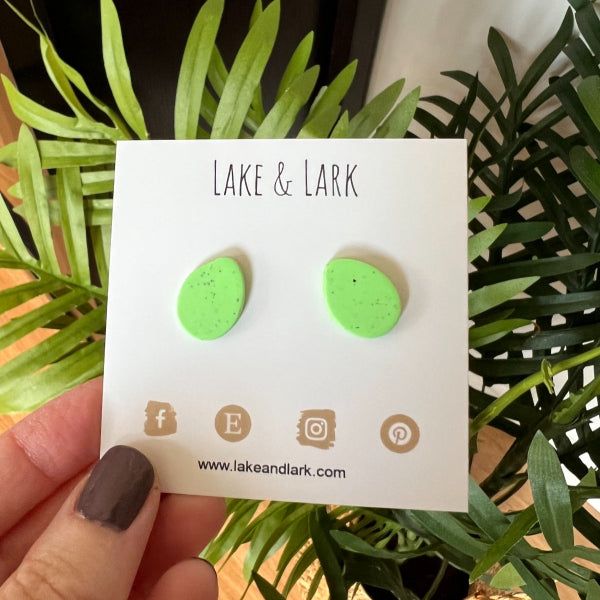 green speckled easter egg stud earrings lake lark (2)