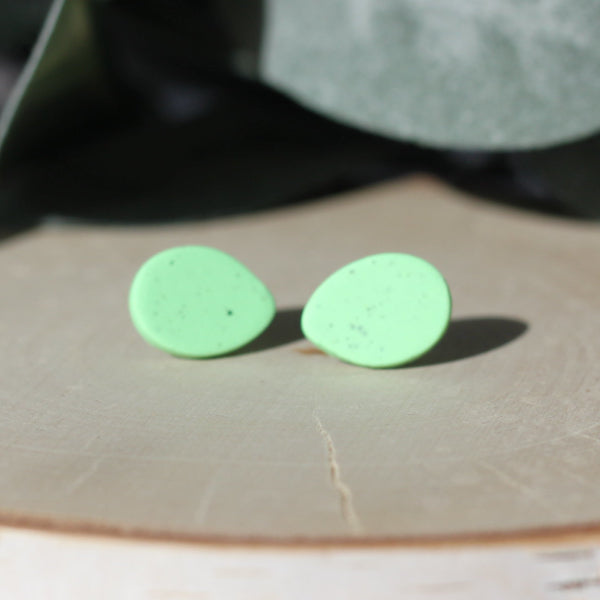 green speckled easter egg stud earrings lake lark