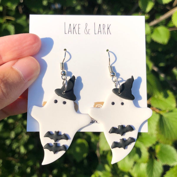 halloween ghost witch earrings lake lark