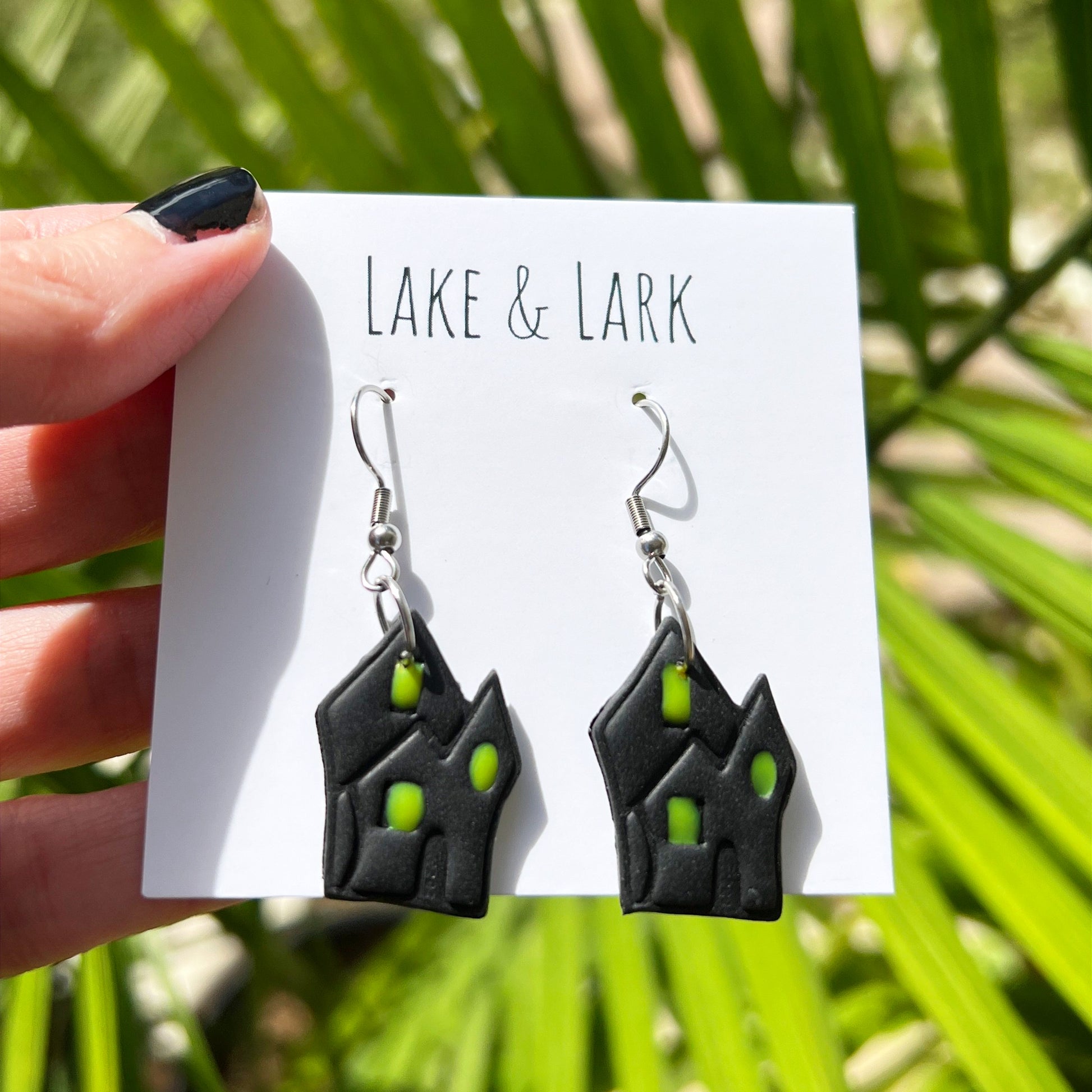 halloween haunted house earrings lake lark