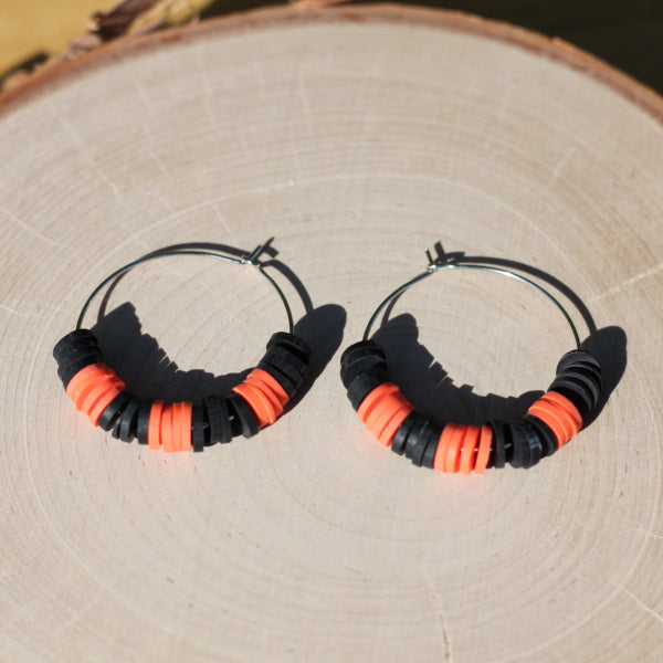 clay halloween hoop earrings