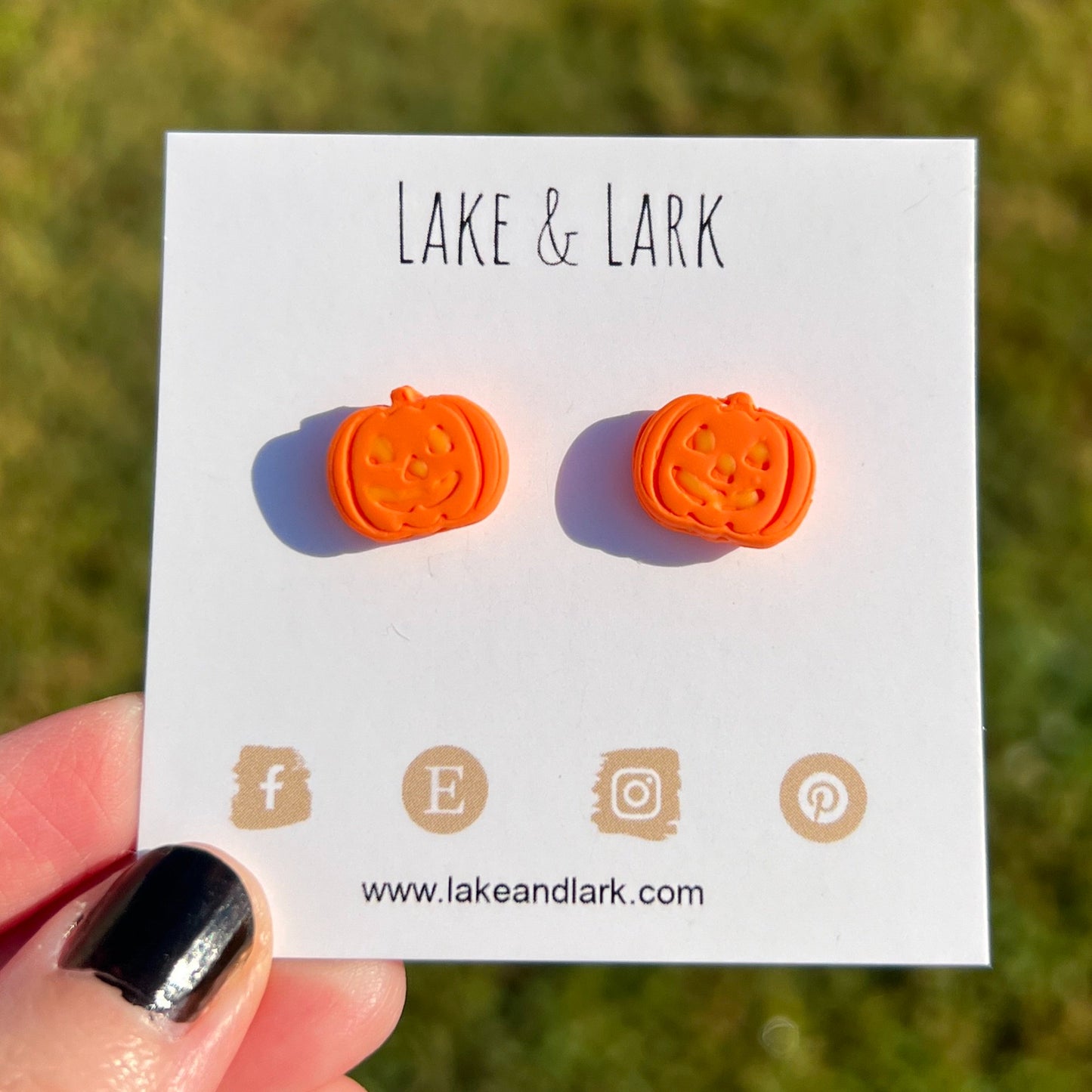 halloween jack o lantern stud earrings