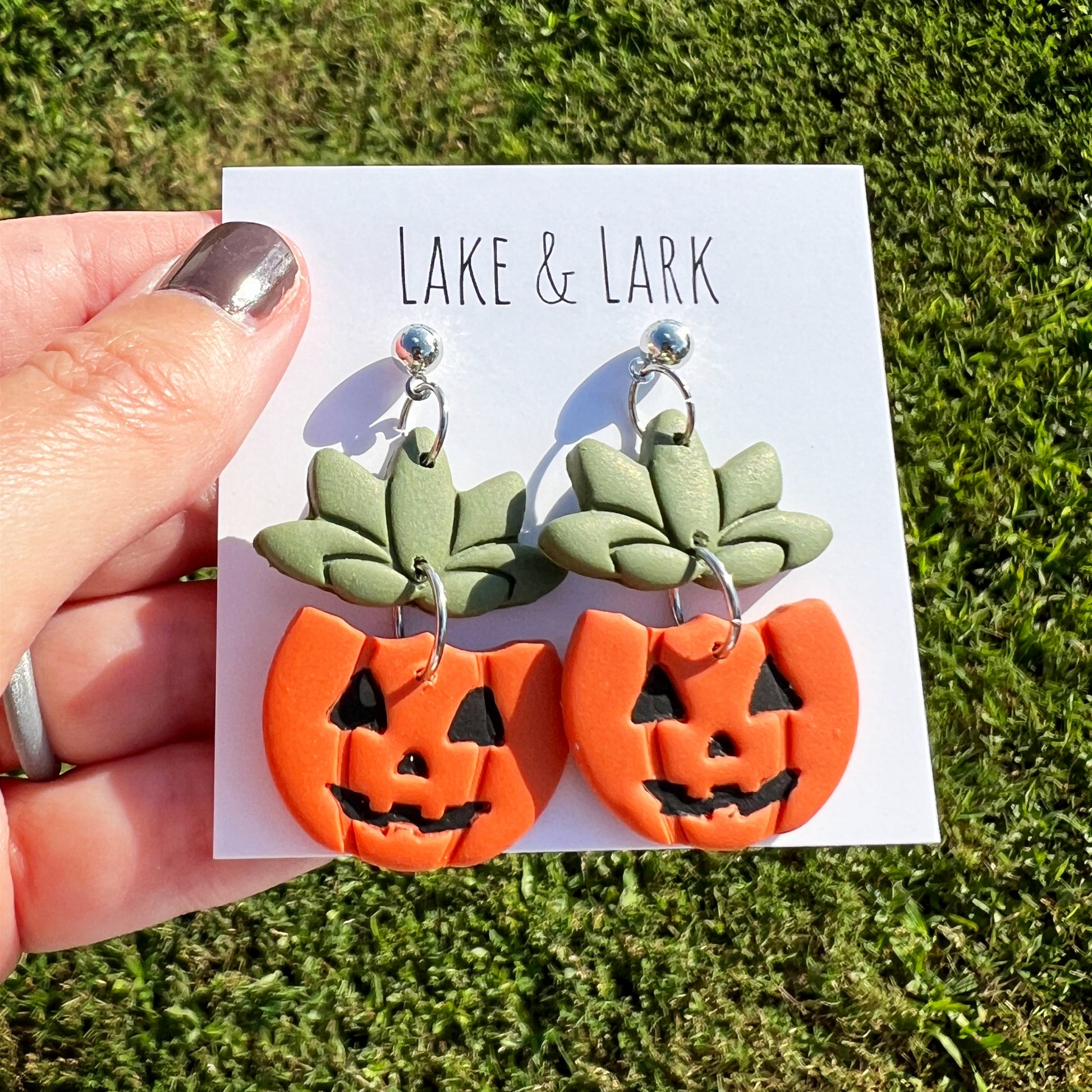 plant pumpkin halloween earrings