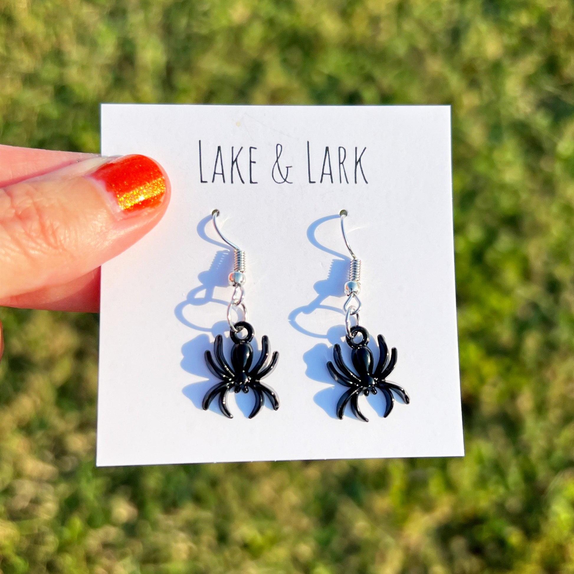 halloween spider earrings lake lark