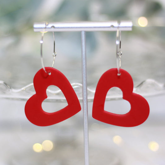 heart hoop valentine earrings lake and lark