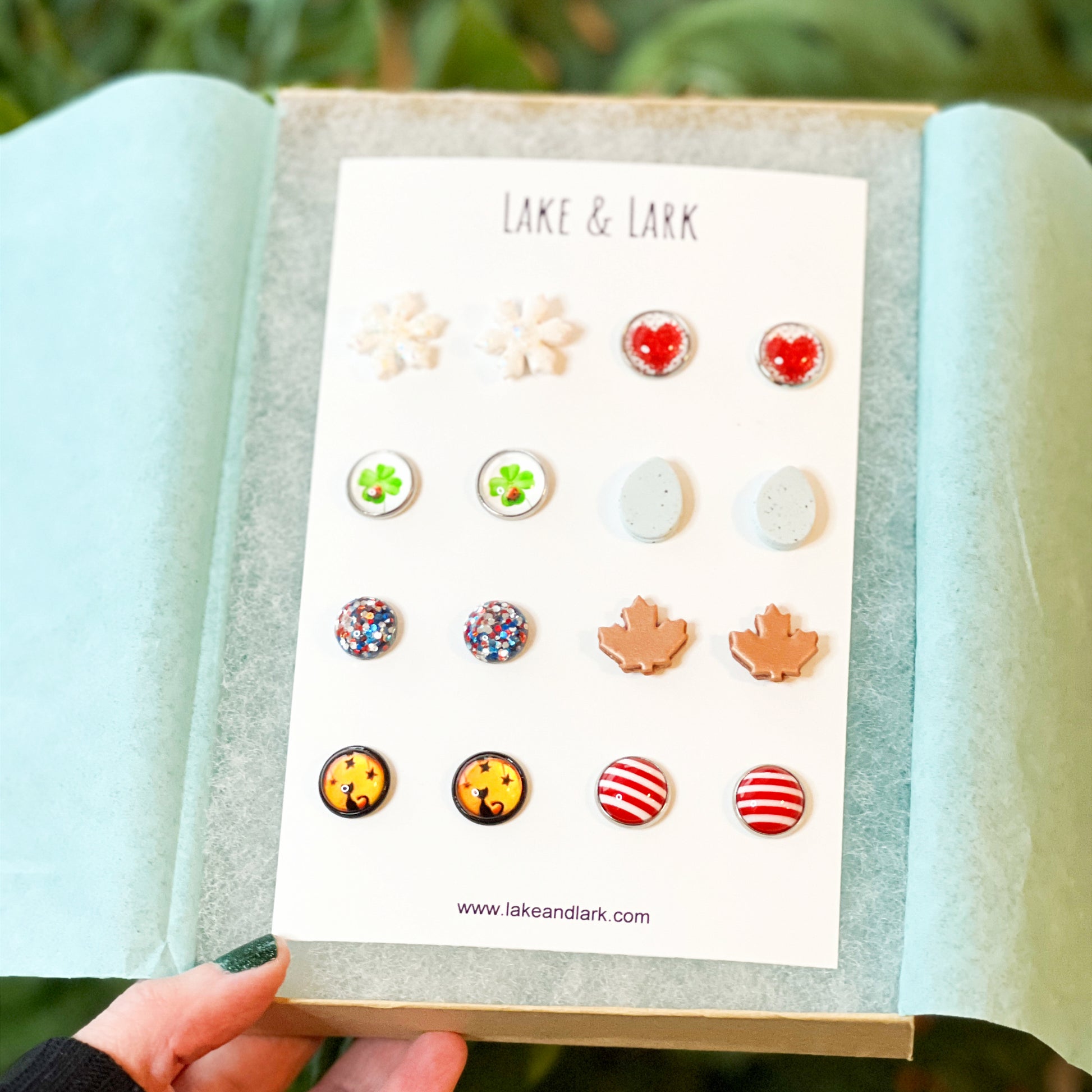 holiday stud earring gift set lake lark