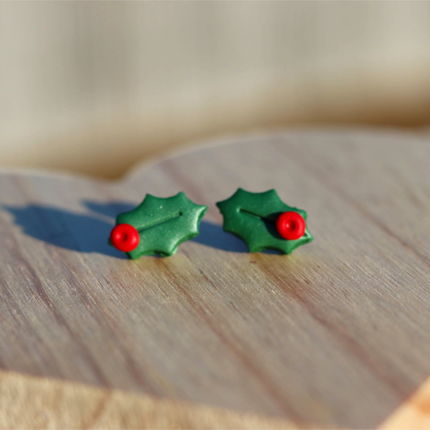 holly berries christmas stud earrings lake lark (1)