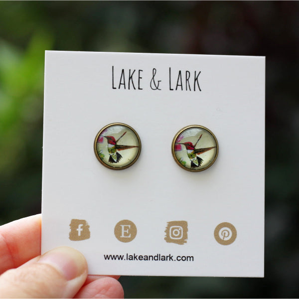 hummingbird stud earrings lake lark