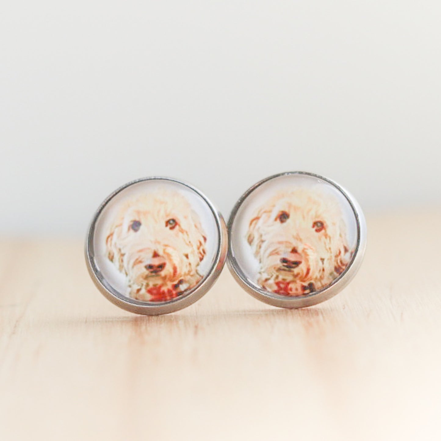 goldendoodle dog stud earrings labradoodle gift