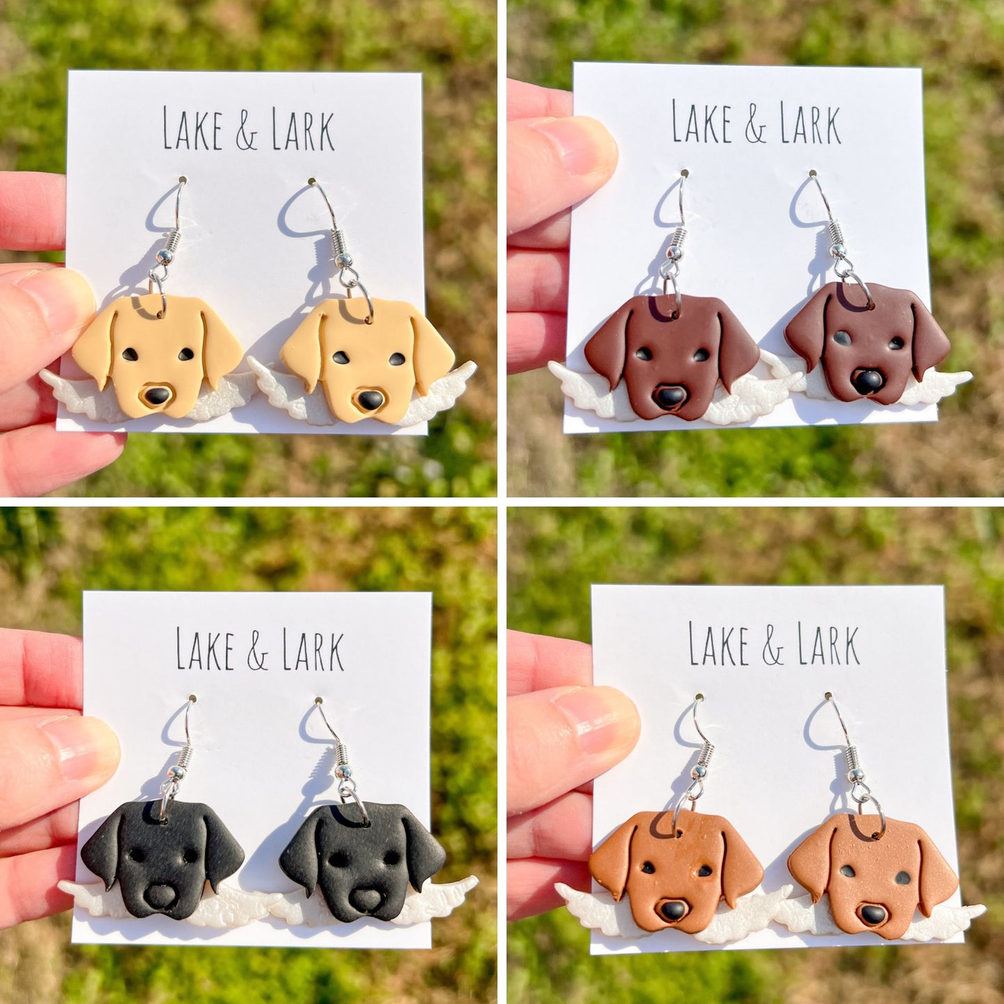 angel labrador retriever dog earrings