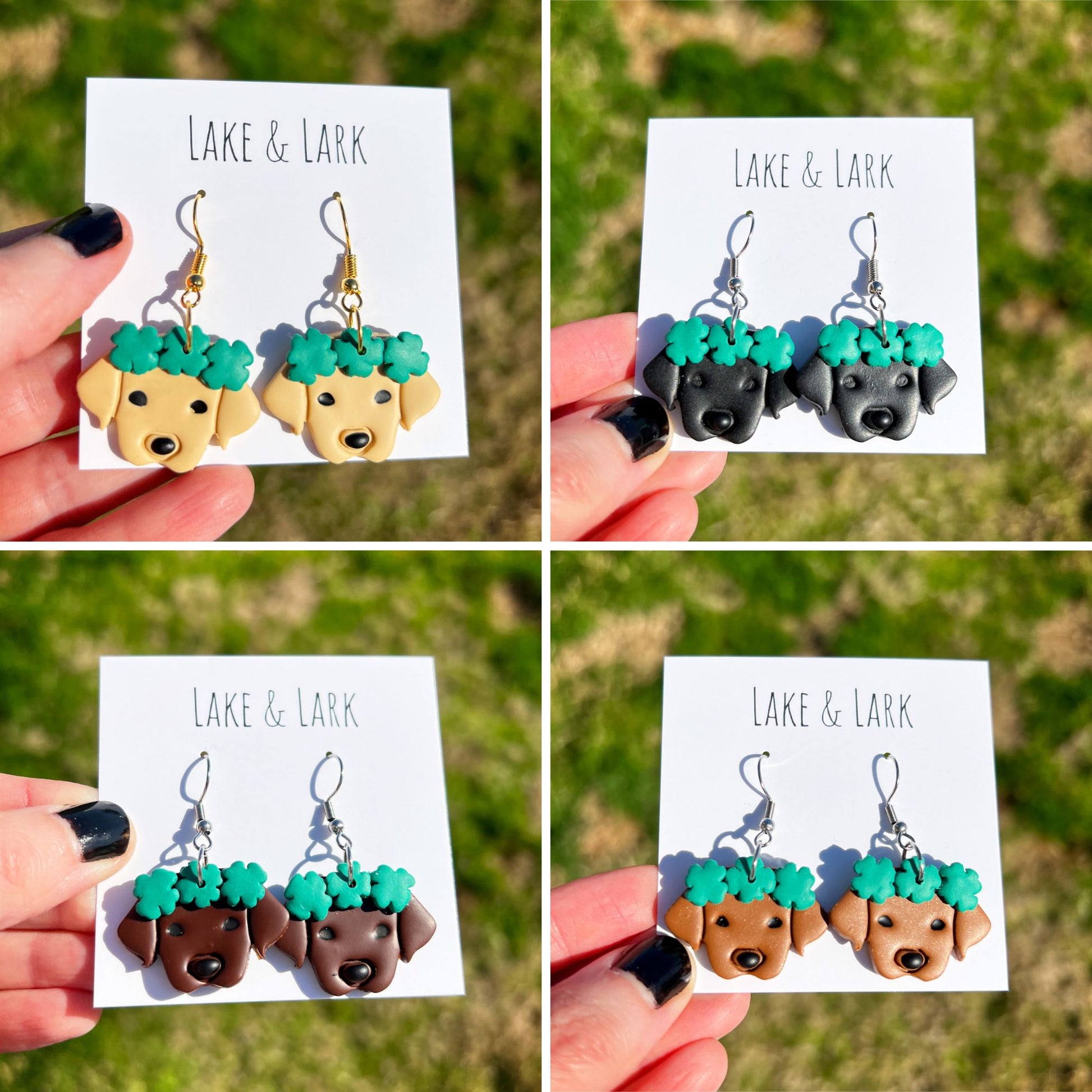 dog saint patricks day earrings