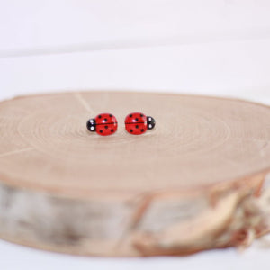 ladybug stud earrings lake and lark