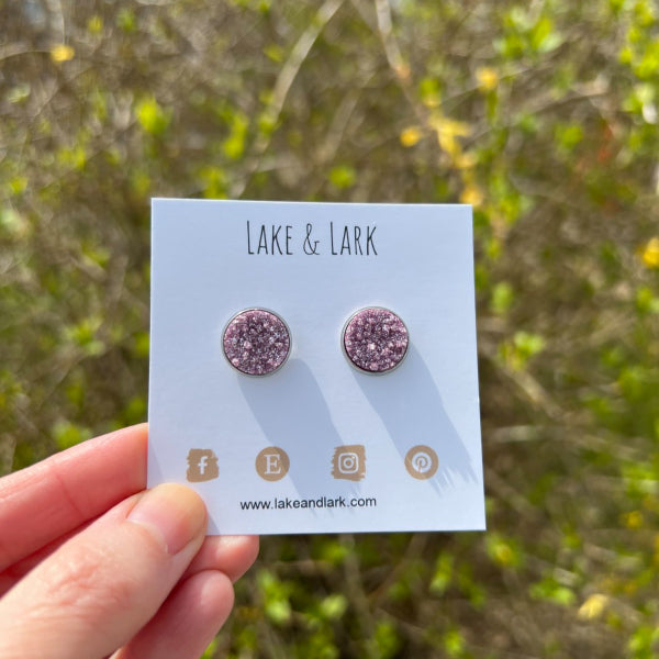 pastel purple stud earrings