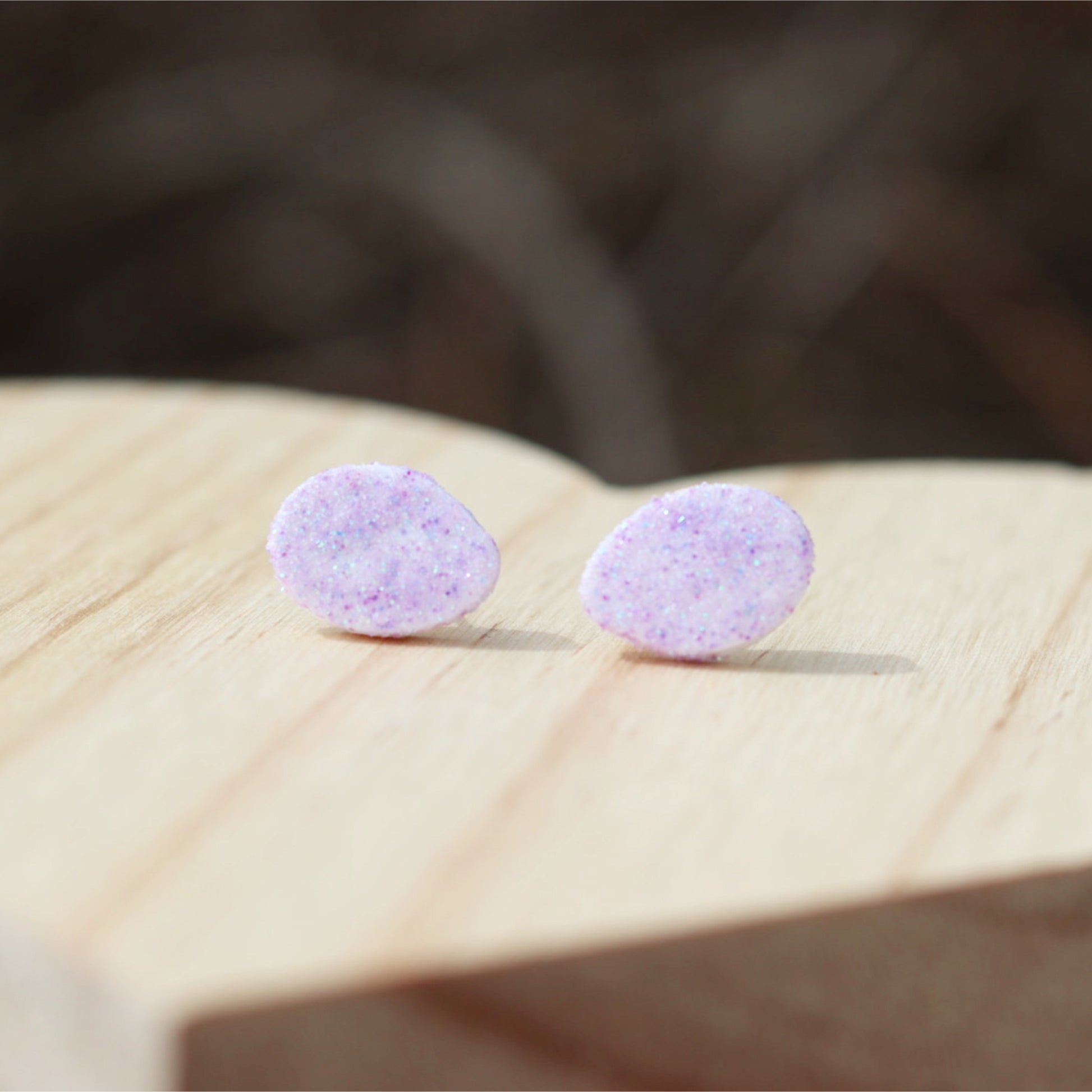 lavender glitter easter egg stud earrings lake lark (1)