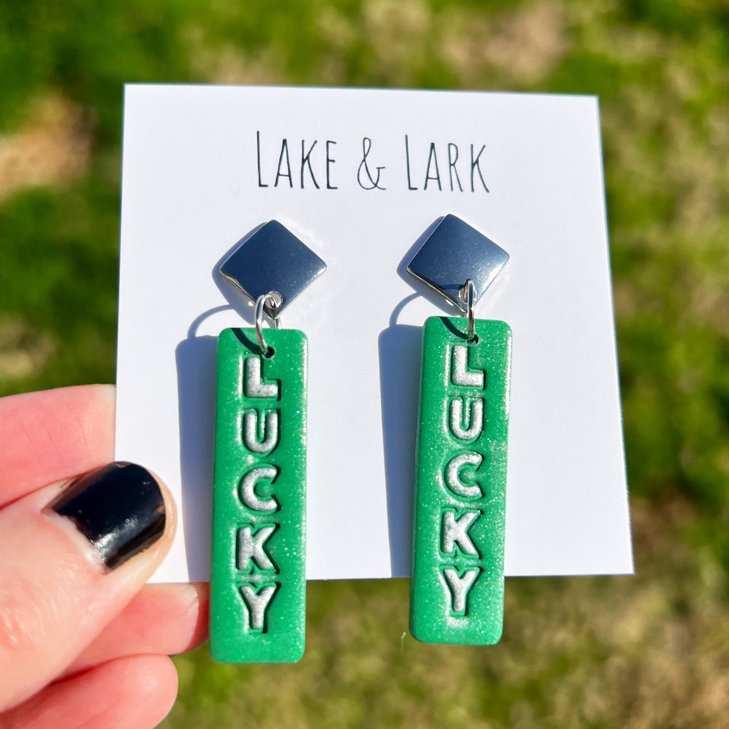 lucky heart saint patricks day earrings silver lake lark