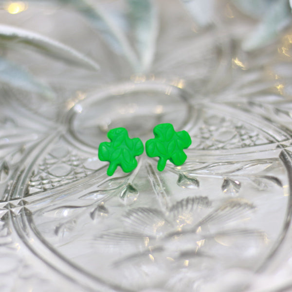 lucky st patricks day stud earrings lake and lark