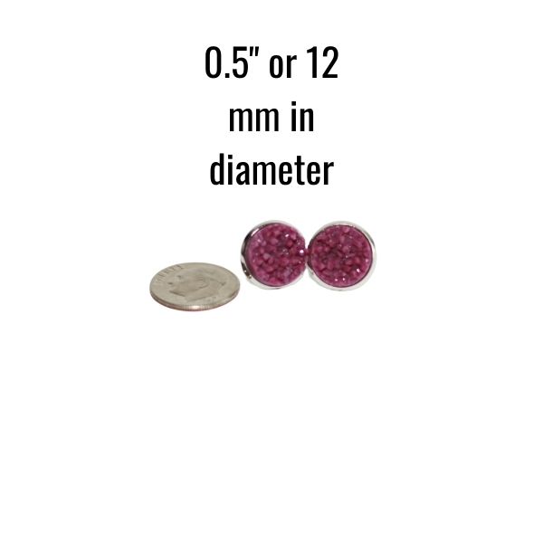 magenta purple fall stud earring sizing