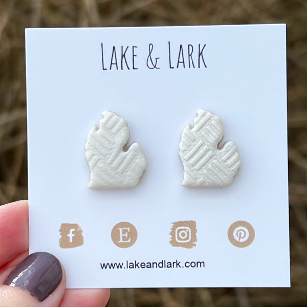 michigan mitten stud earrings lake lark