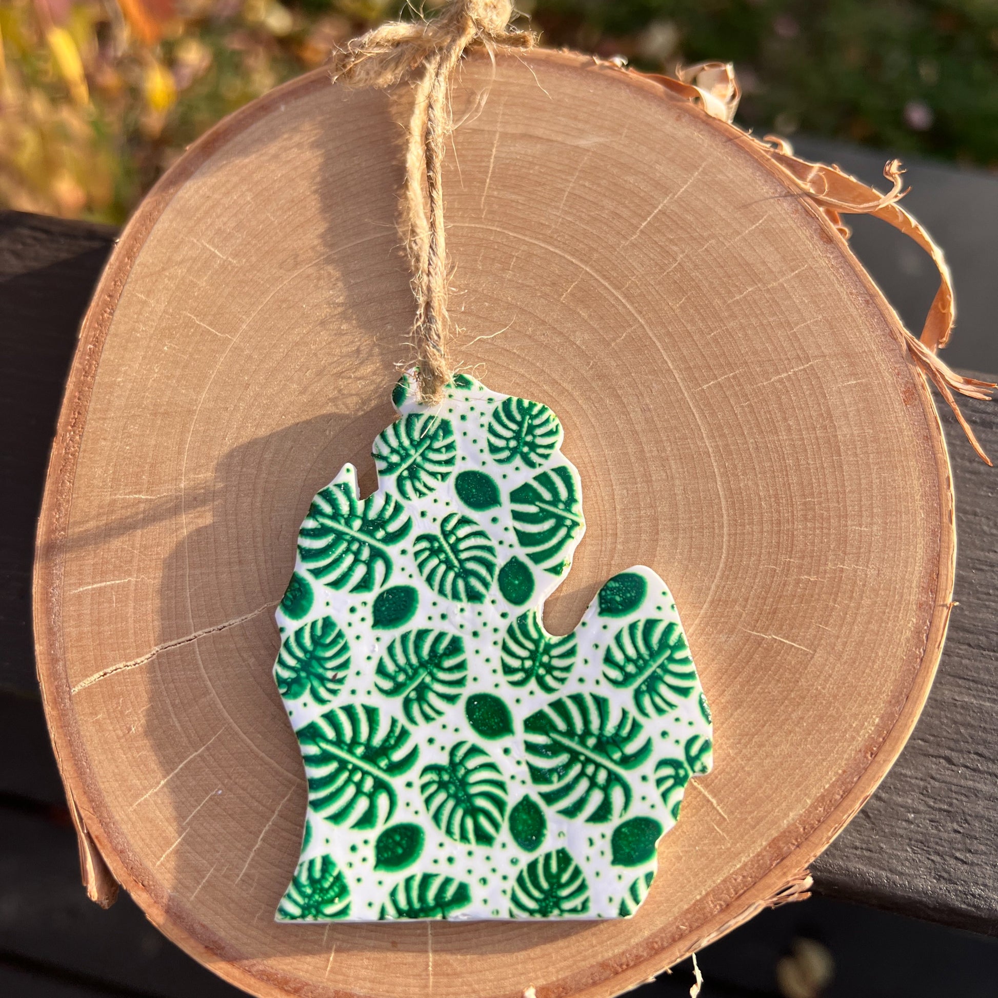 michigan monstera plant ornament