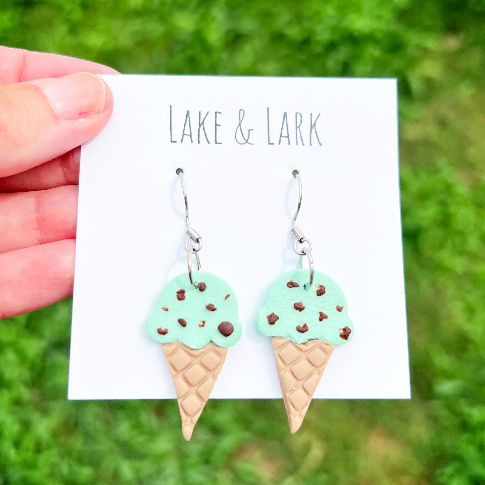 ice cream cone earrings waffle cone miniature food