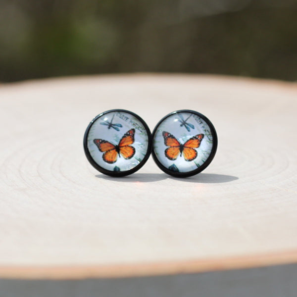 butterfly nature stud earrings