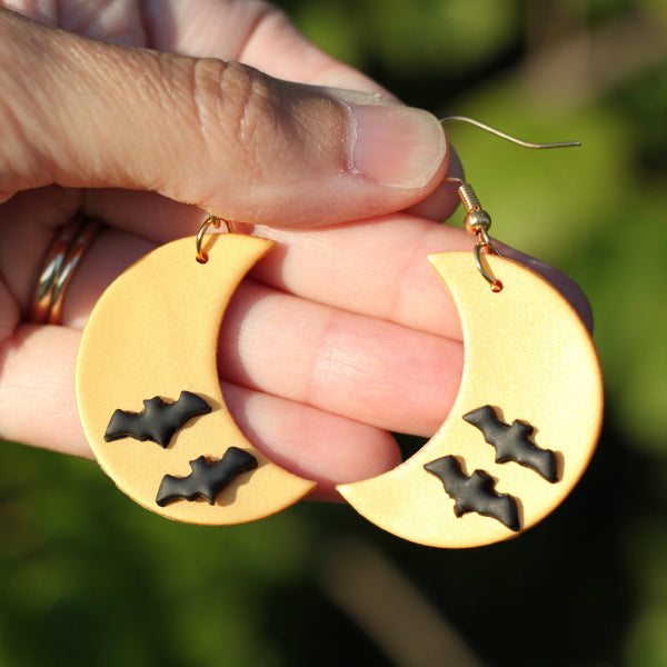 halloween moon earrings