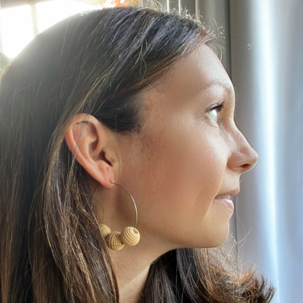 natural wood bead hoop earrings lake lark (1)