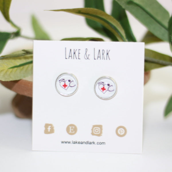 stethoscope stud earrings