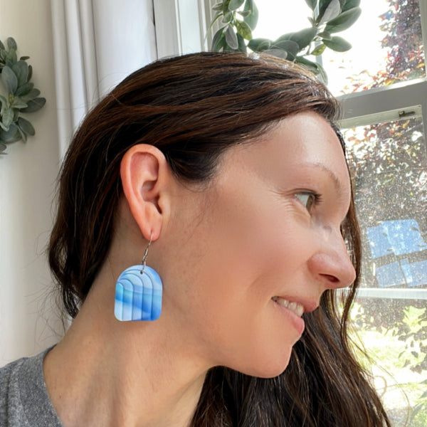 blue waves beach earrings lake lark