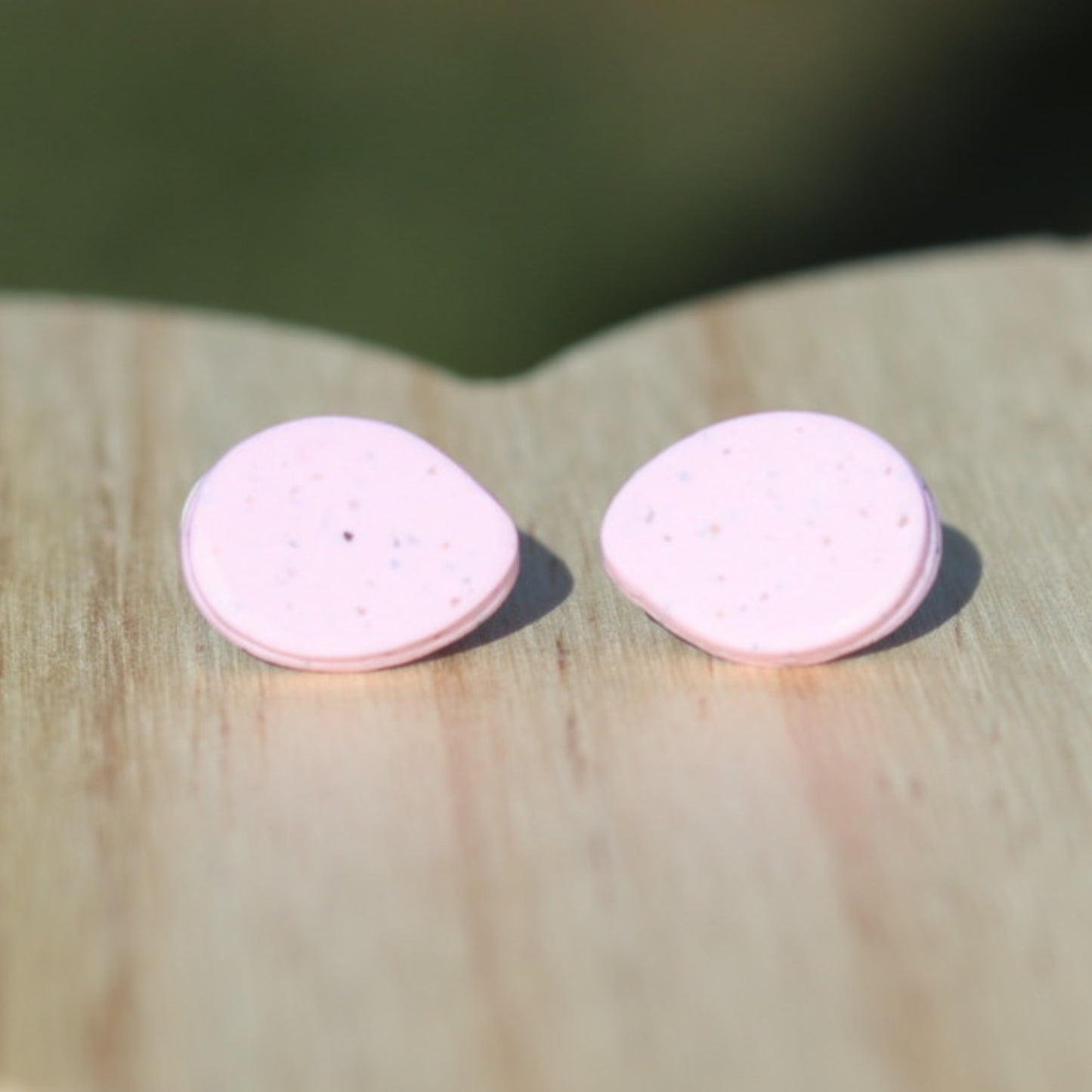 pastel pink speckled easter egg stud earrings lake lark