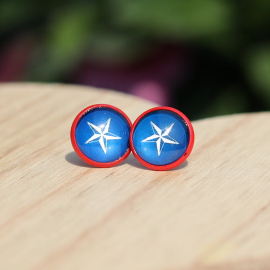 red white blue star stud earrings lake lark