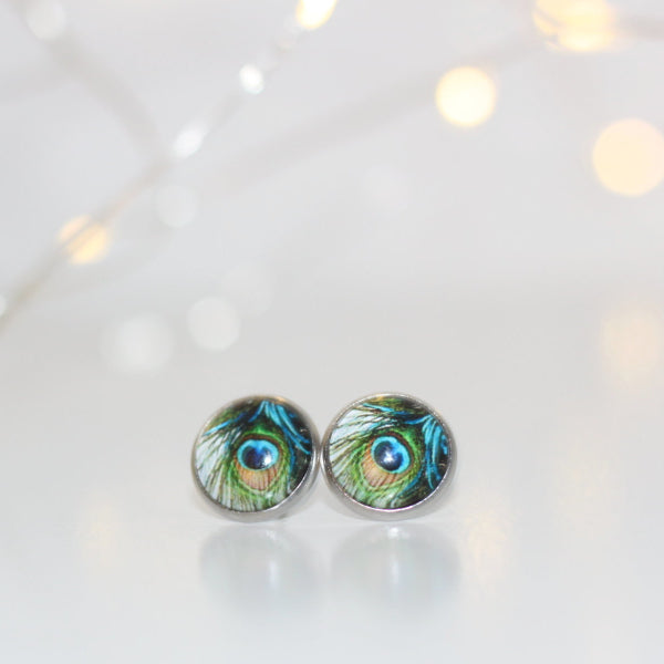 peacock stud earring gift