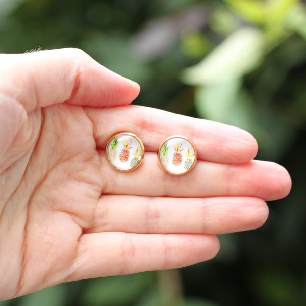 pineapple stud earrings lake lark