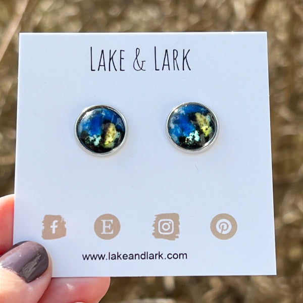 planet earth stud earrings lake lark