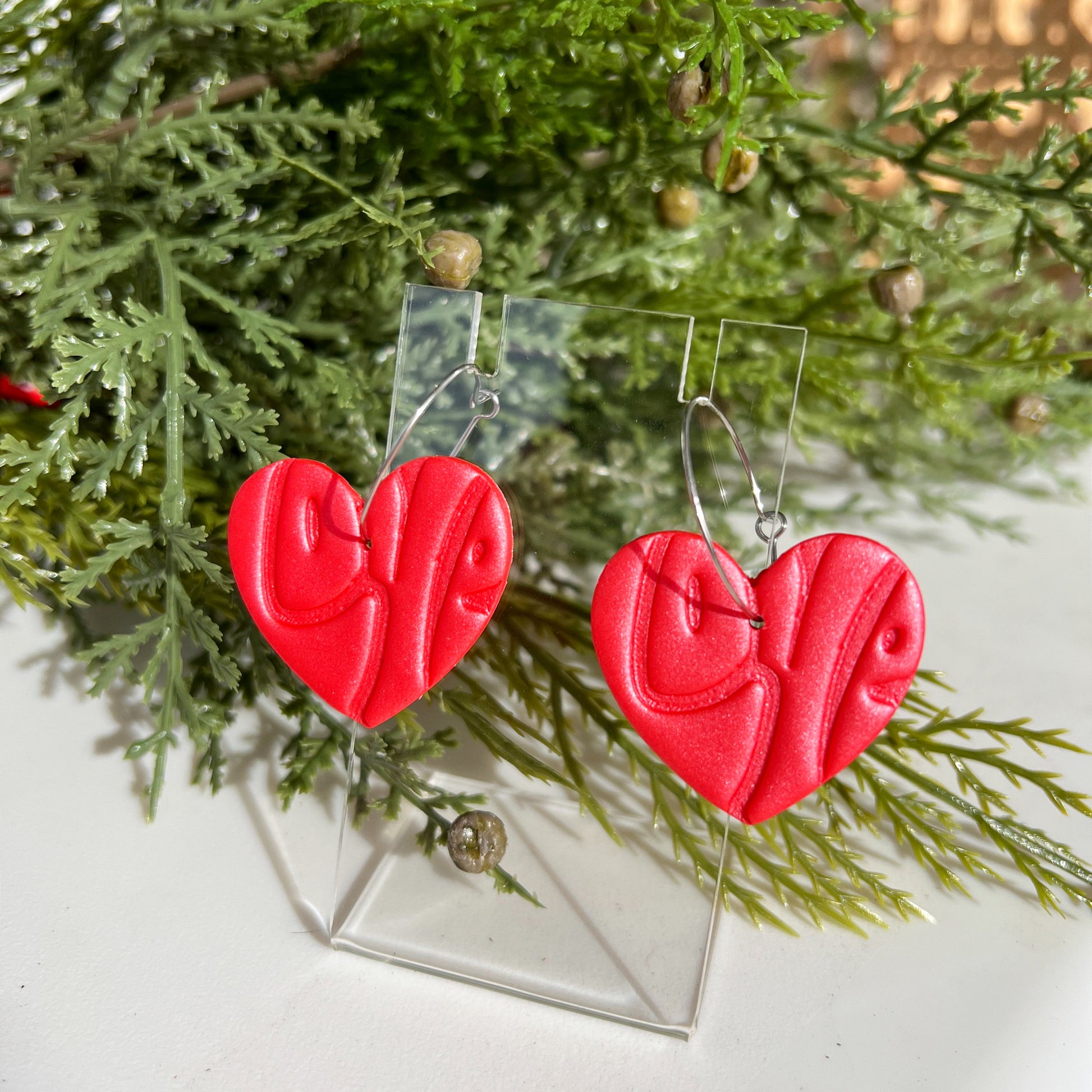 puffy love heart valentine hoop earrings lake lark (1)