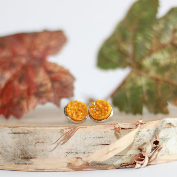 golden orange fall earrings