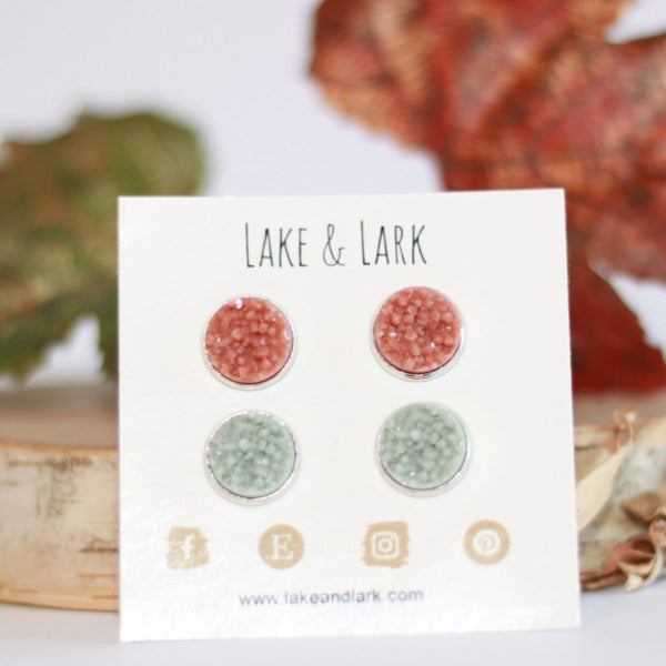 earthy fall stud earrings