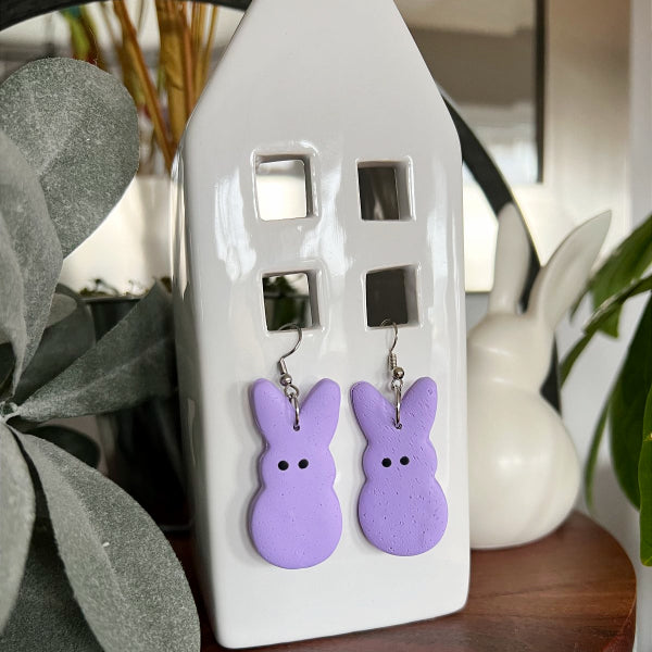 purple peeps bunny earrings lake lark