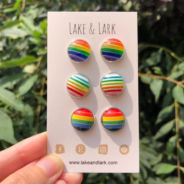 rainbow stripe earring gay pride