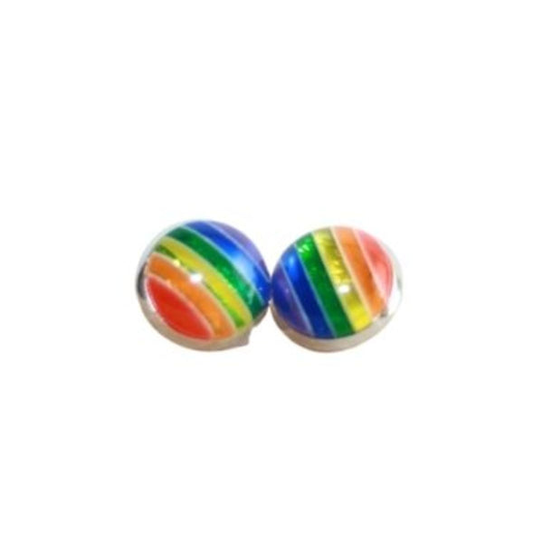 rainbow circle stud earrings