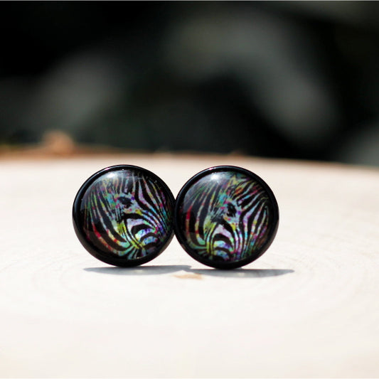 colorful zebra stripe earrings