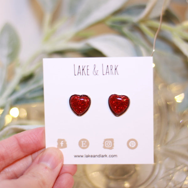 red sparkly heart jewelry