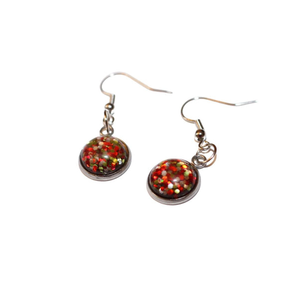 glitter xmas holiday earrings