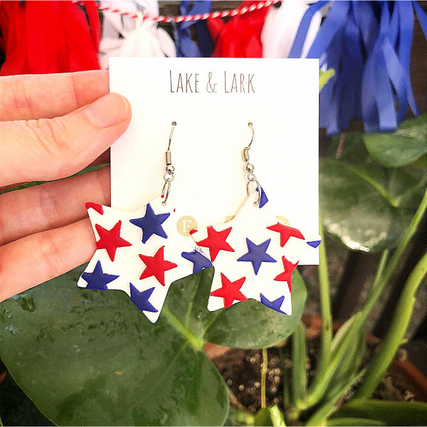 patriotic usa star earrings