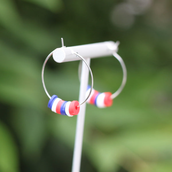 red white blue hoop earrings lake lark