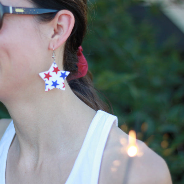 4th july clay star earrings